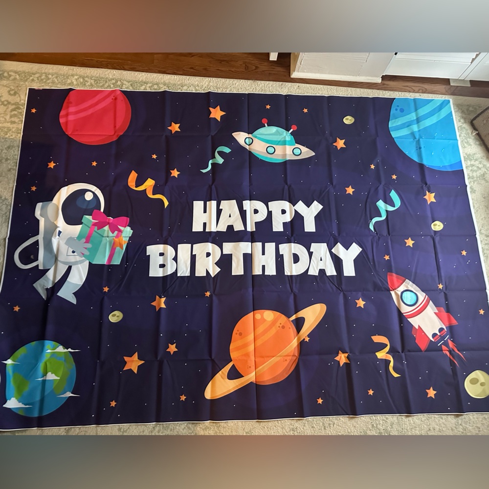 Space Theme Birthday Backdrop